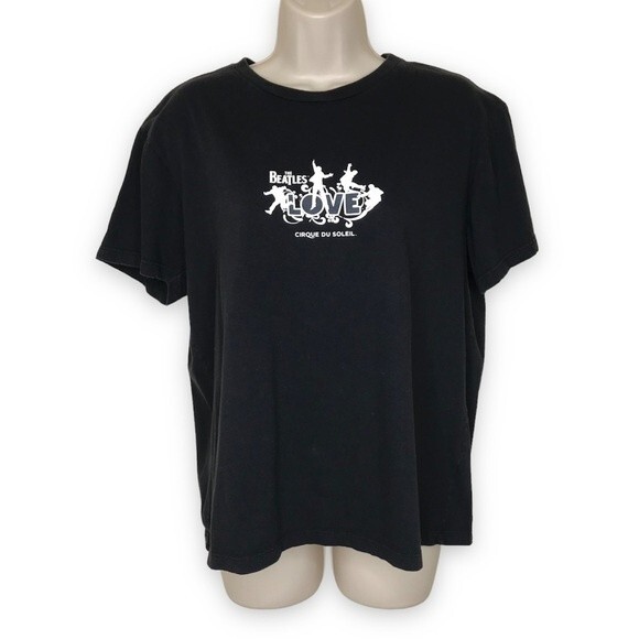 Cirque Du Soleil Beatles Love Black Short Sleeve Crew Neck T Shirt Women Medium - Picture 1 of 14